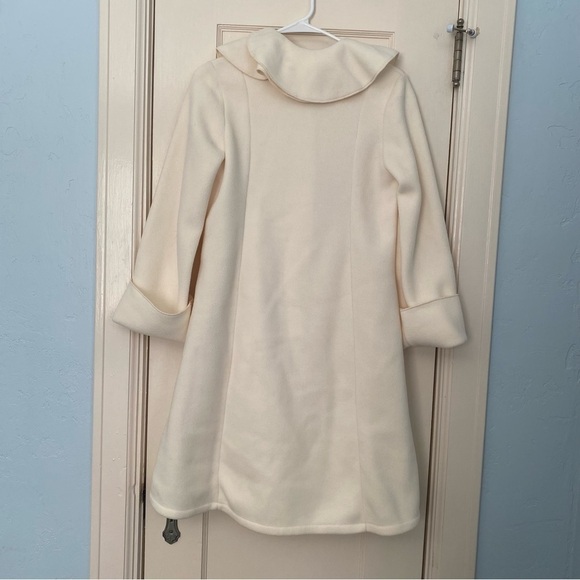 Janska, Coat Clothing that Comforts, Brown Button Ruffle Collar Pockets Size S - Picture 4 of 9